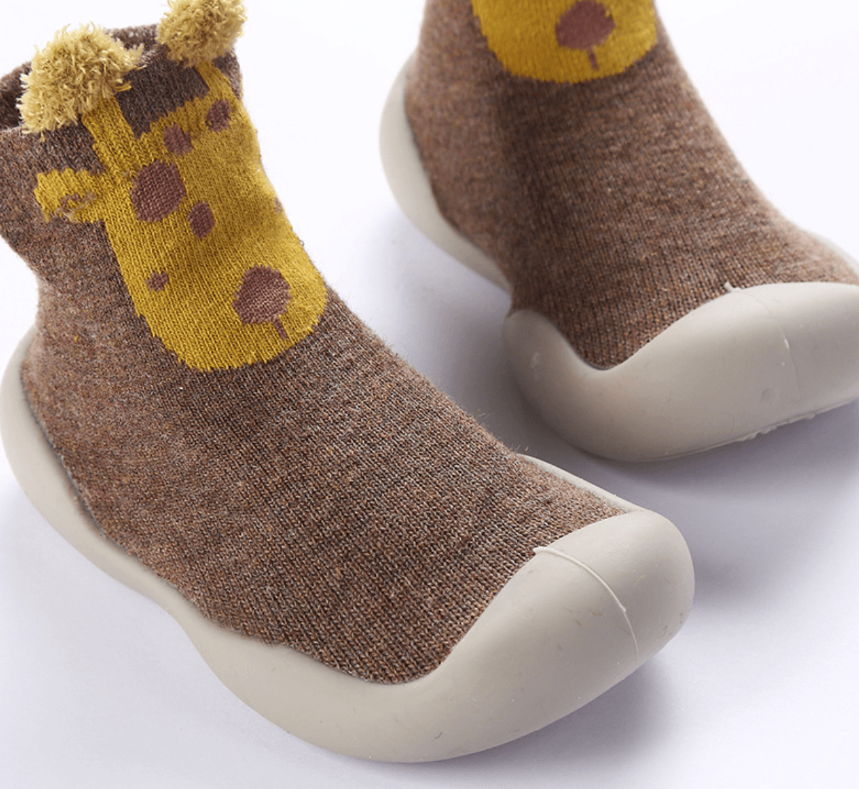 Anti-Skid Baby/Toddler Shoes Socks - Giraffe in Brown (6-36 months) - Taylorson