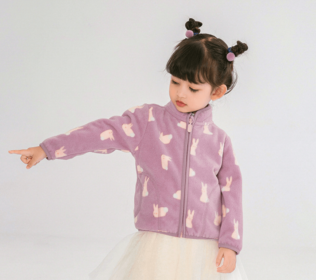 Autumn/Winter Kids Fleece Jacket - Bunny in Purple (2-6 years) - Taylorson