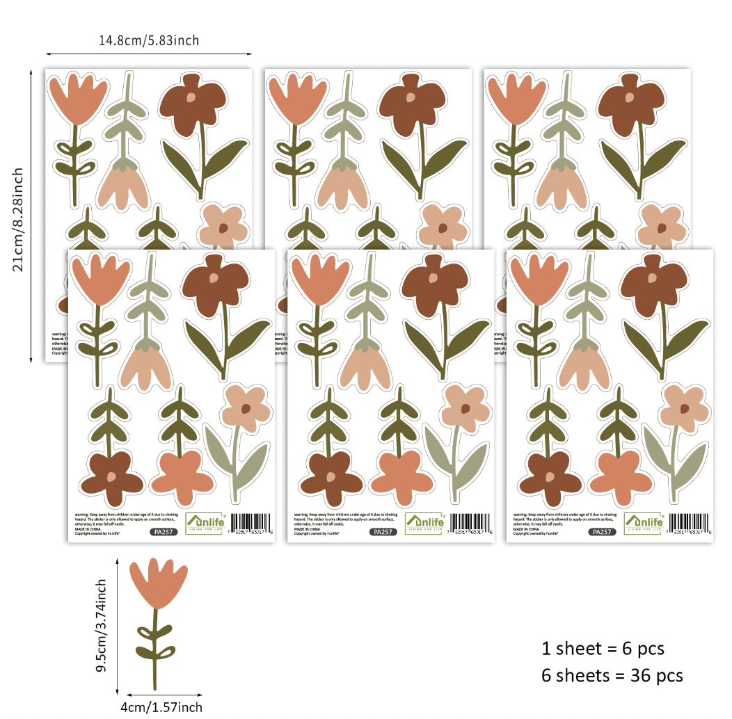 Floral Wall Decals - 36pcs - Taylorson