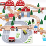Busy Town 120pcs Wooden Railway Set & Wooden Blocks - Taylorson