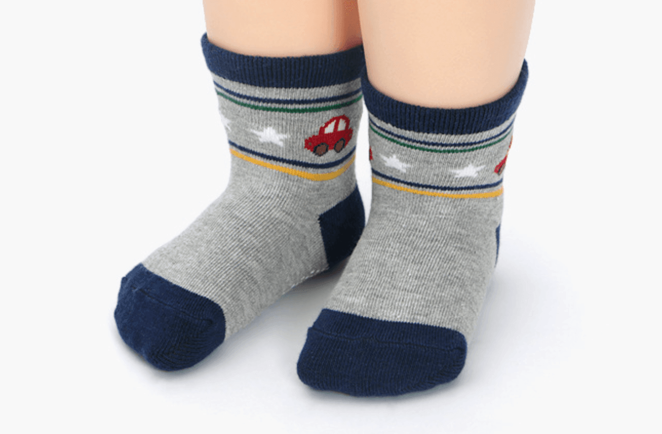 Anti-Slip Kids Socks 12 Pairs Set - Busy City Vehicles (1-5 years) - Taylorson