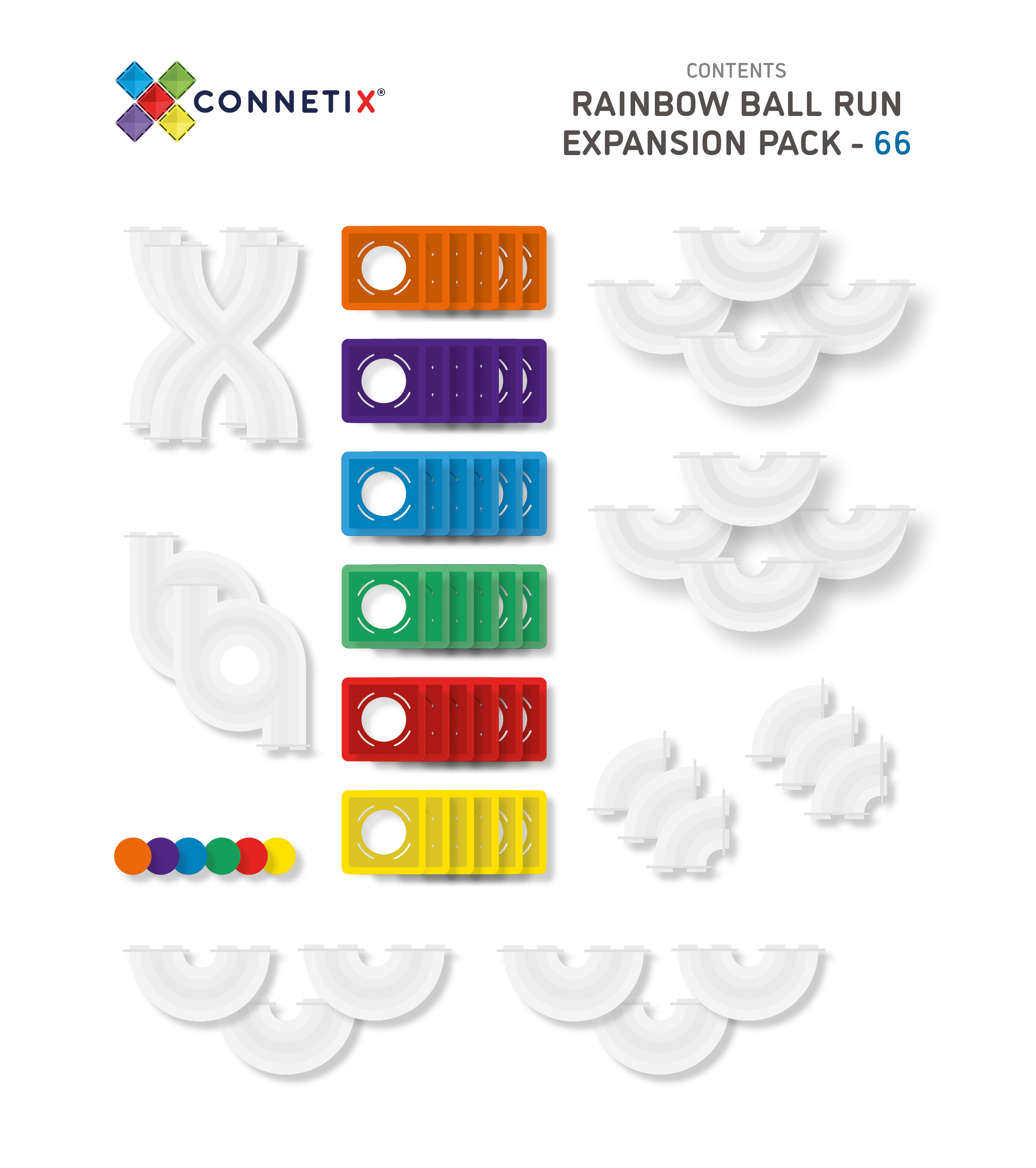 Connetix Tiles - 66pcs Ball Run Expansion Pack - Taylorson