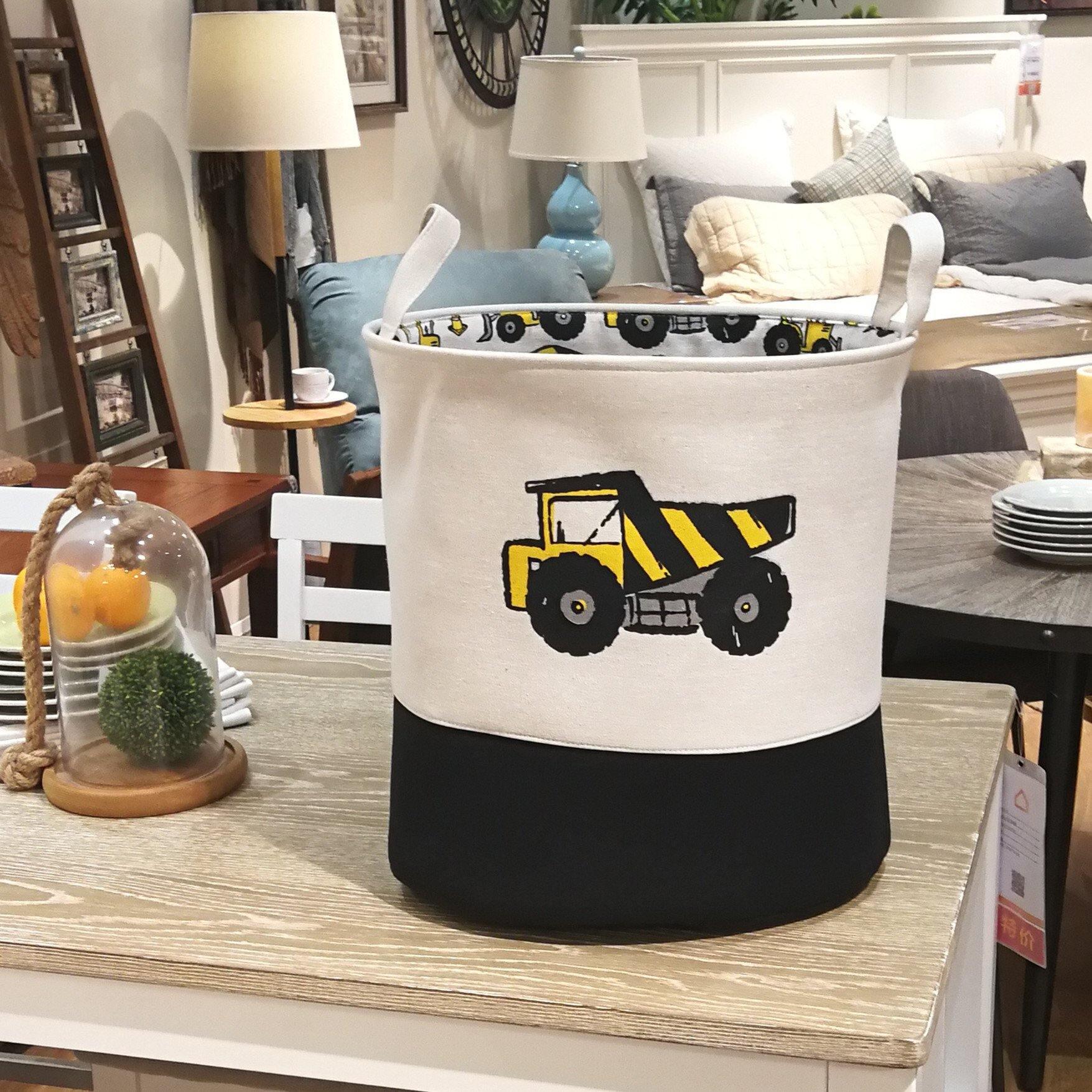 Toy Storage Basket | Kids Laundry Basket - Construction Vehicles - Taylorson