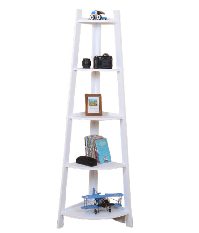 Corner Ladder Shelf Storage | Corner Bookshelf - Black - Taylorson