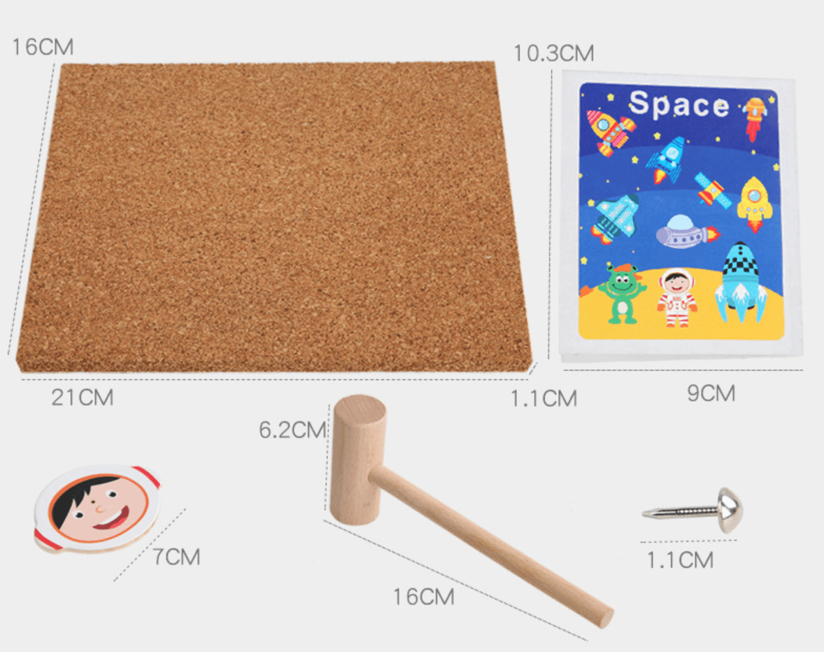 Creative Nail Toys Board Set - Tap Tap, Hammer It (Vehicles Theme) - Taylorson