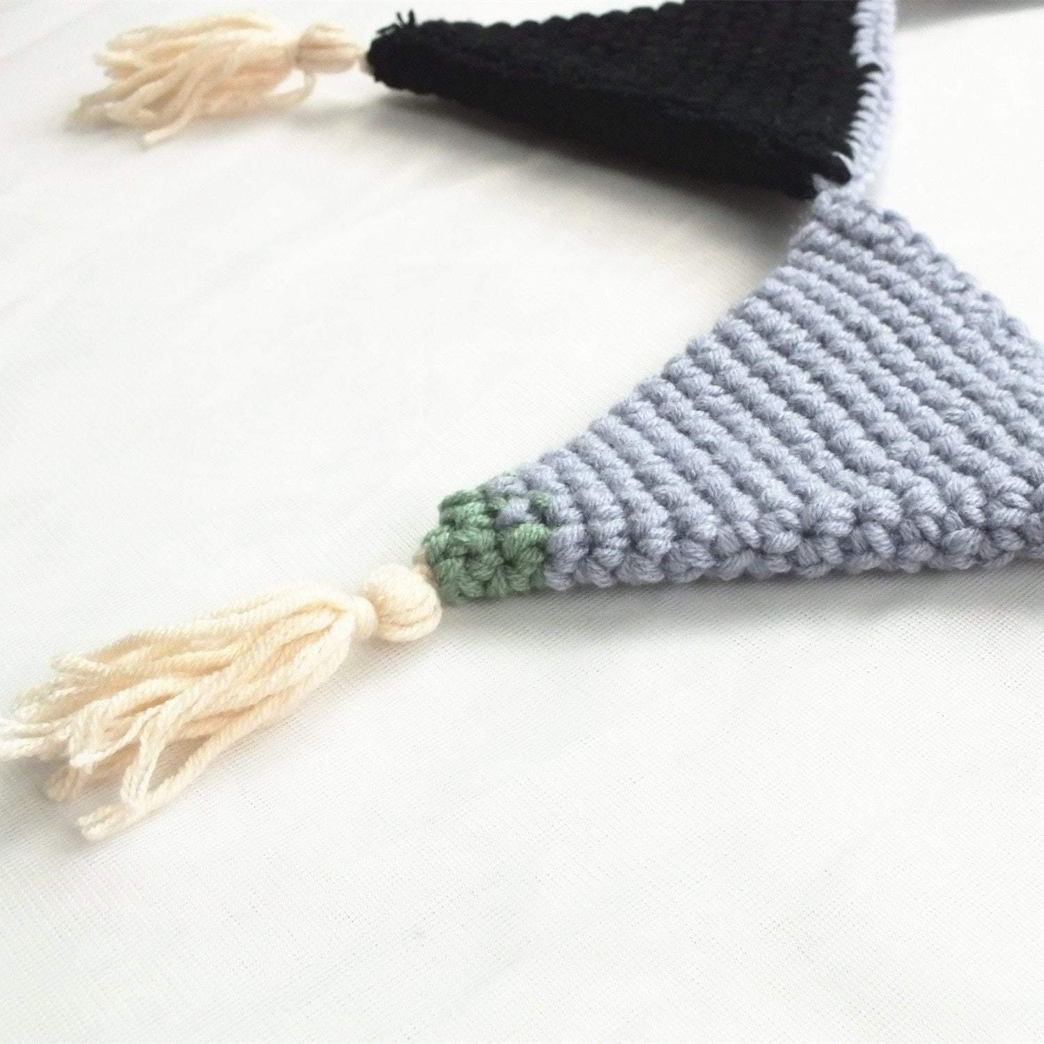 Handmade Crocheted Pennant Hanging Banner - Taylorson