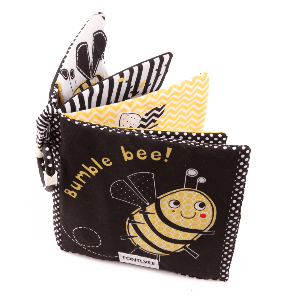 Interactive Baby Crinkle Soft Book | Cloth Book with - Bumble Bee - Taylorson