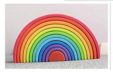 Large Wooden Rainbow Stacker - 12pcs - Taylorson