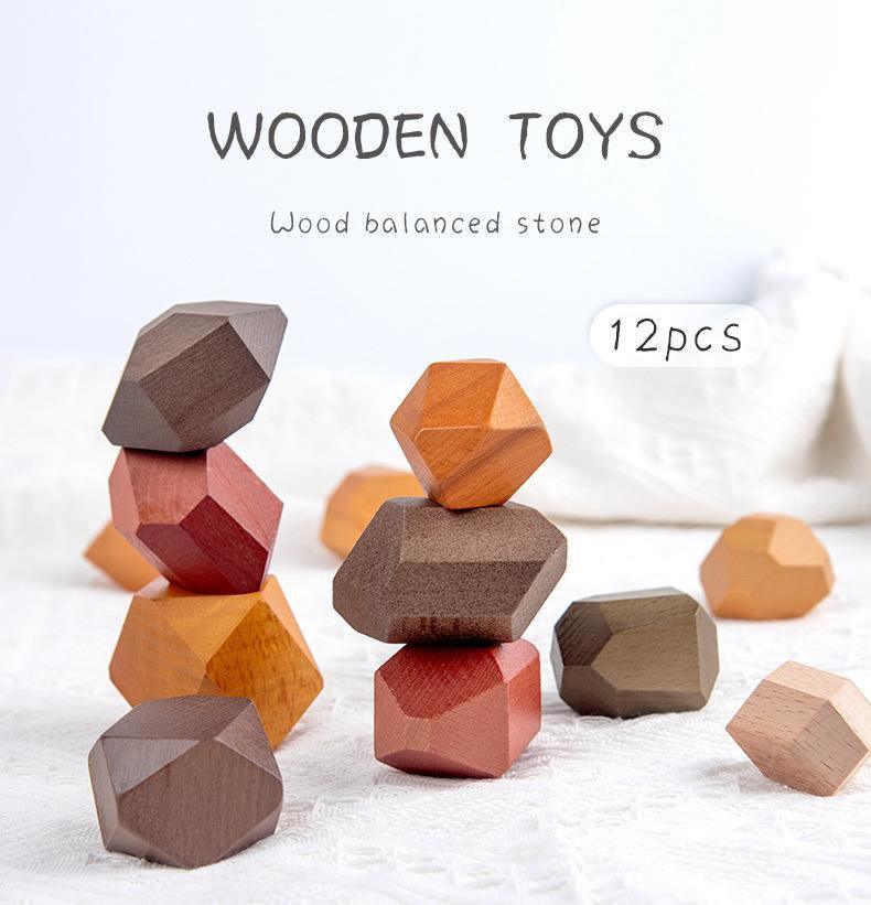 Natural Wooden Stacking Stones - Large (12pcs) - Taylorson