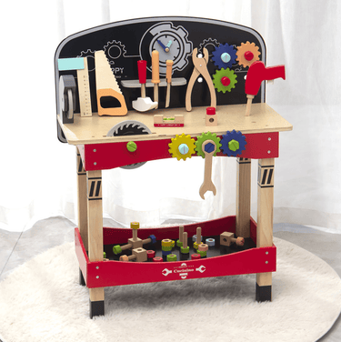 Little Builder First Wooden Workbench | Complete Set of Kids Tool Bench - Taylorson