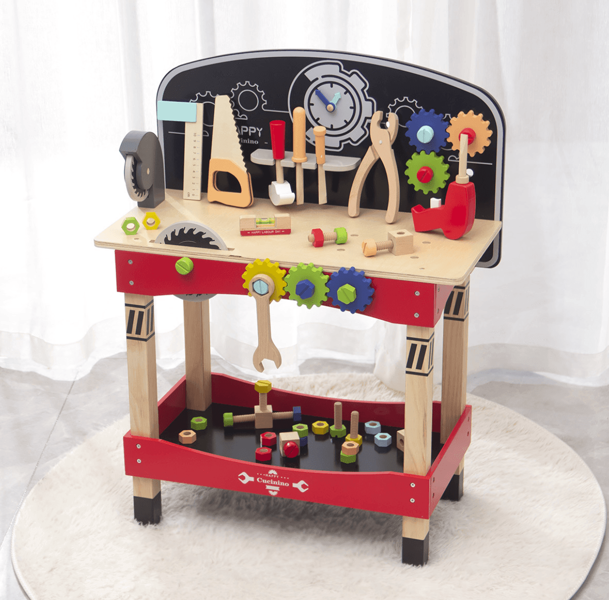 Little Builder First Wooden Workbench | Complete Set of Kids Tool Bench - Taylorson
