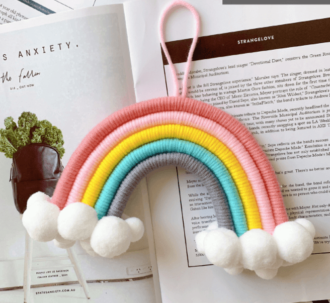 Macrame Woven Rainbow Tapestry Wall Decor | Kids Room Decor - Taylorson