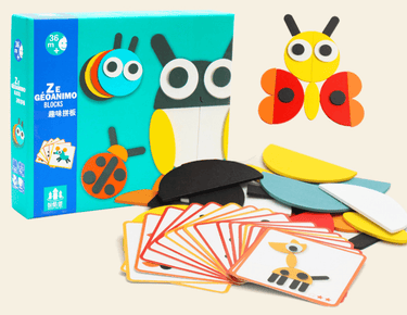 Montessori Animal Puzzles - Geometric Shapes Learning Wooden Toys (29pcs) - Taylorson
