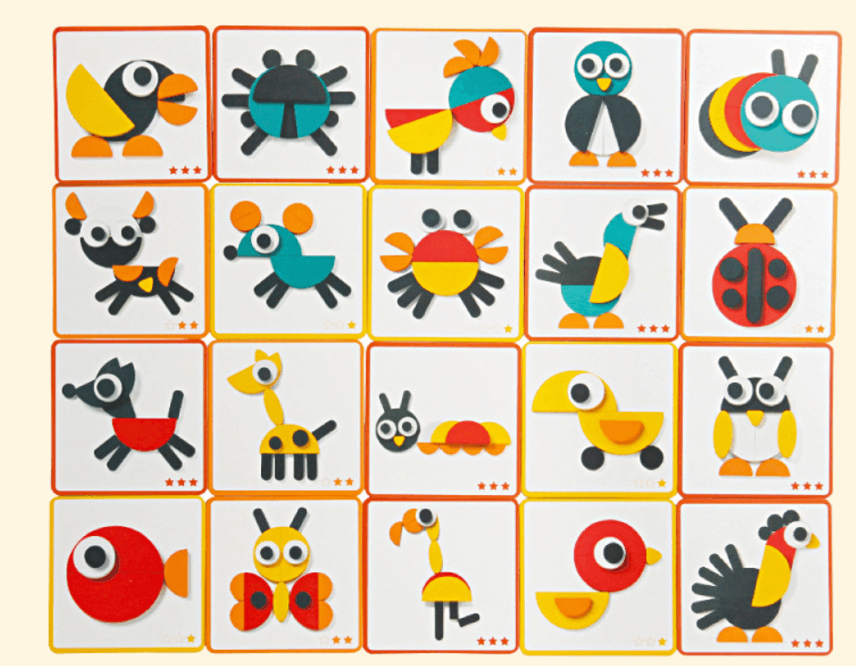 Montessori Animal Puzzles - Geometric Shapes Learning Wooden Toys (29pcs) - Taylorson