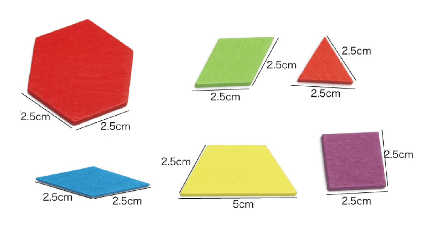 Montessori Wooden Geometric Pattern Blocks Set 130pcs – Taylorson