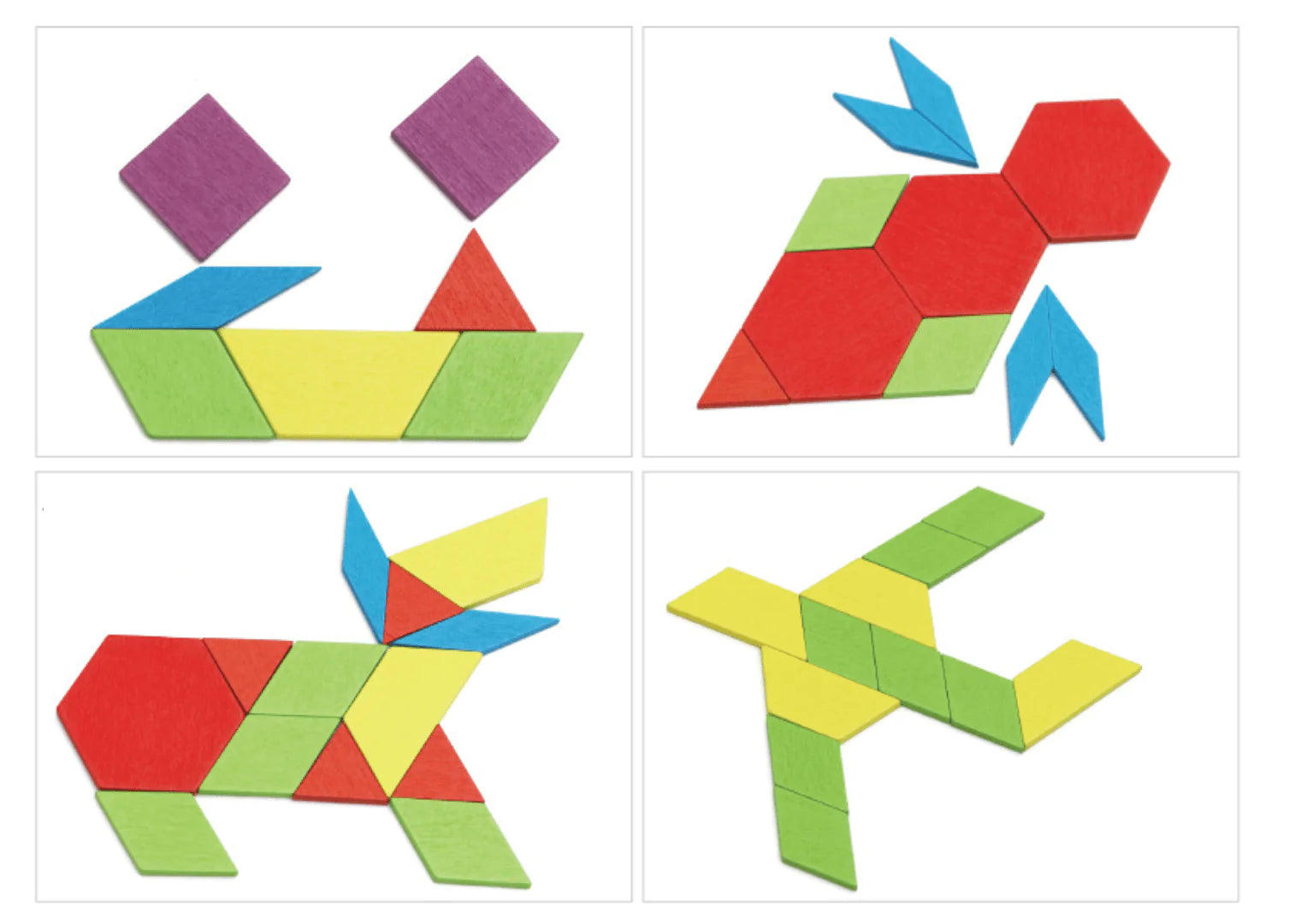 Montessori Wooden Geometric Pattern Blocks Set 130pcs – Taylorson