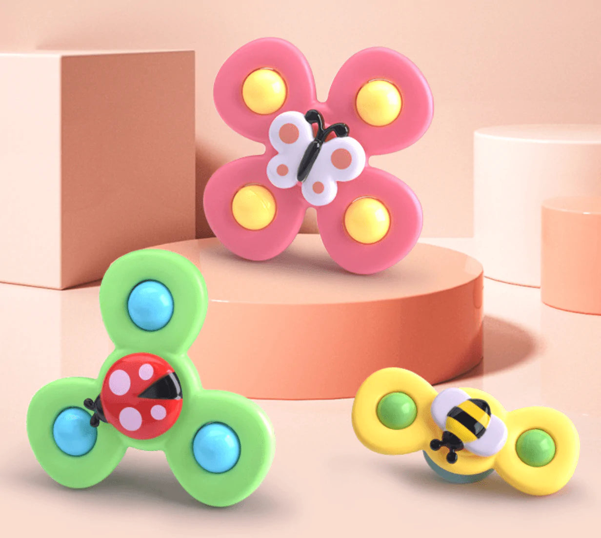 Musical Rotating Sensory Spinner Fidget Toys with Suction Cup - Bugs ...