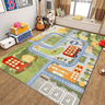 Kids Road Map Rug | Play Mat | Car Track Mat - Bus & Wild Animals (160x80cm) - Taylorson