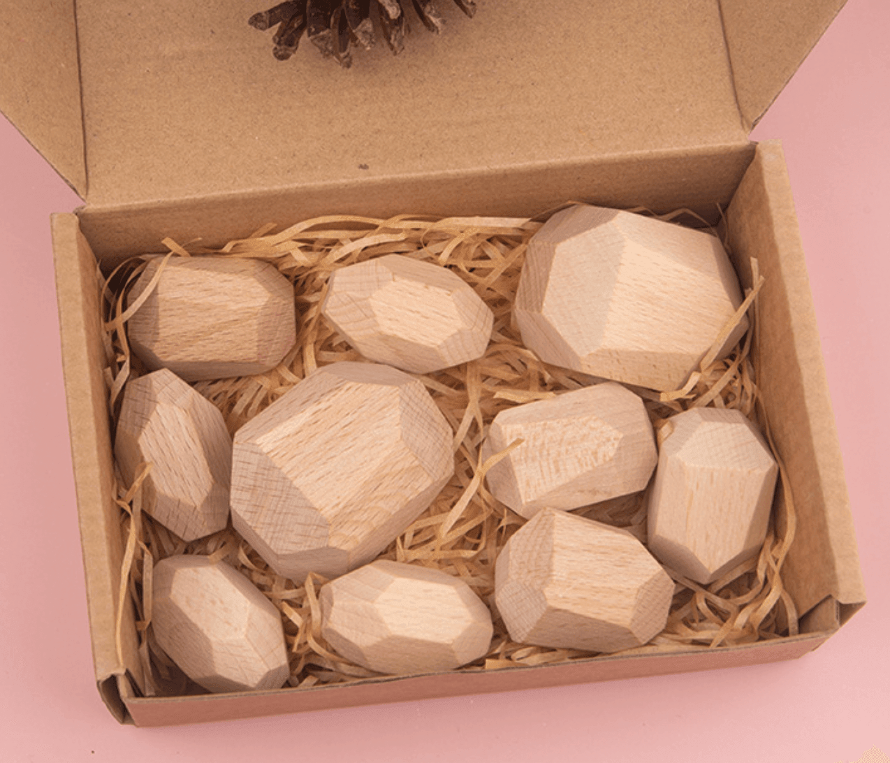 Natural Wooden Stacking Stone Building Blocks Educational Toys (10pcs) - Taylorson