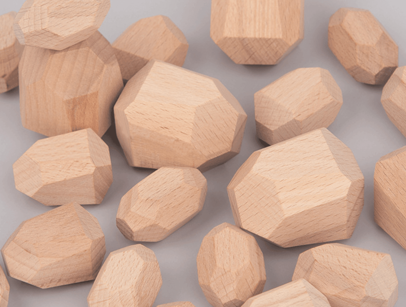 Natural Wooden Stacking Stone Building Blocks Educational Toys (10pcs) - Taylorson