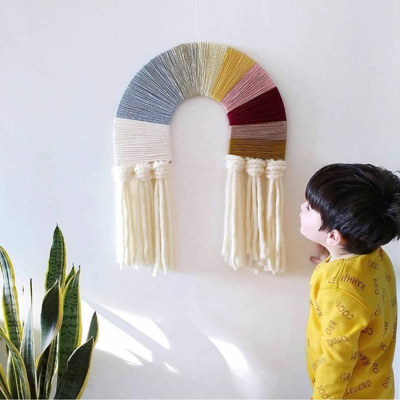 Nordic Style Handmade Woven Rainbow Macrame Wall Hanging Kid Room Decor *Clearance - Taylorson