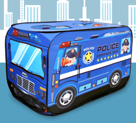 Portable Kids Indoor Play Tent Playhouse - Police Car - Taylorson