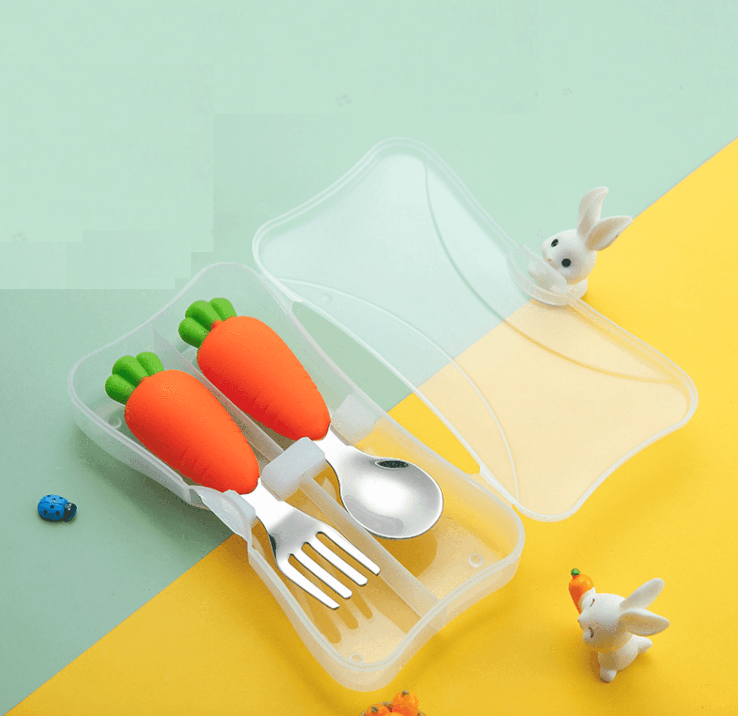 Stainless Fork & Spoon with Storage Case - Carrot - Taylorson