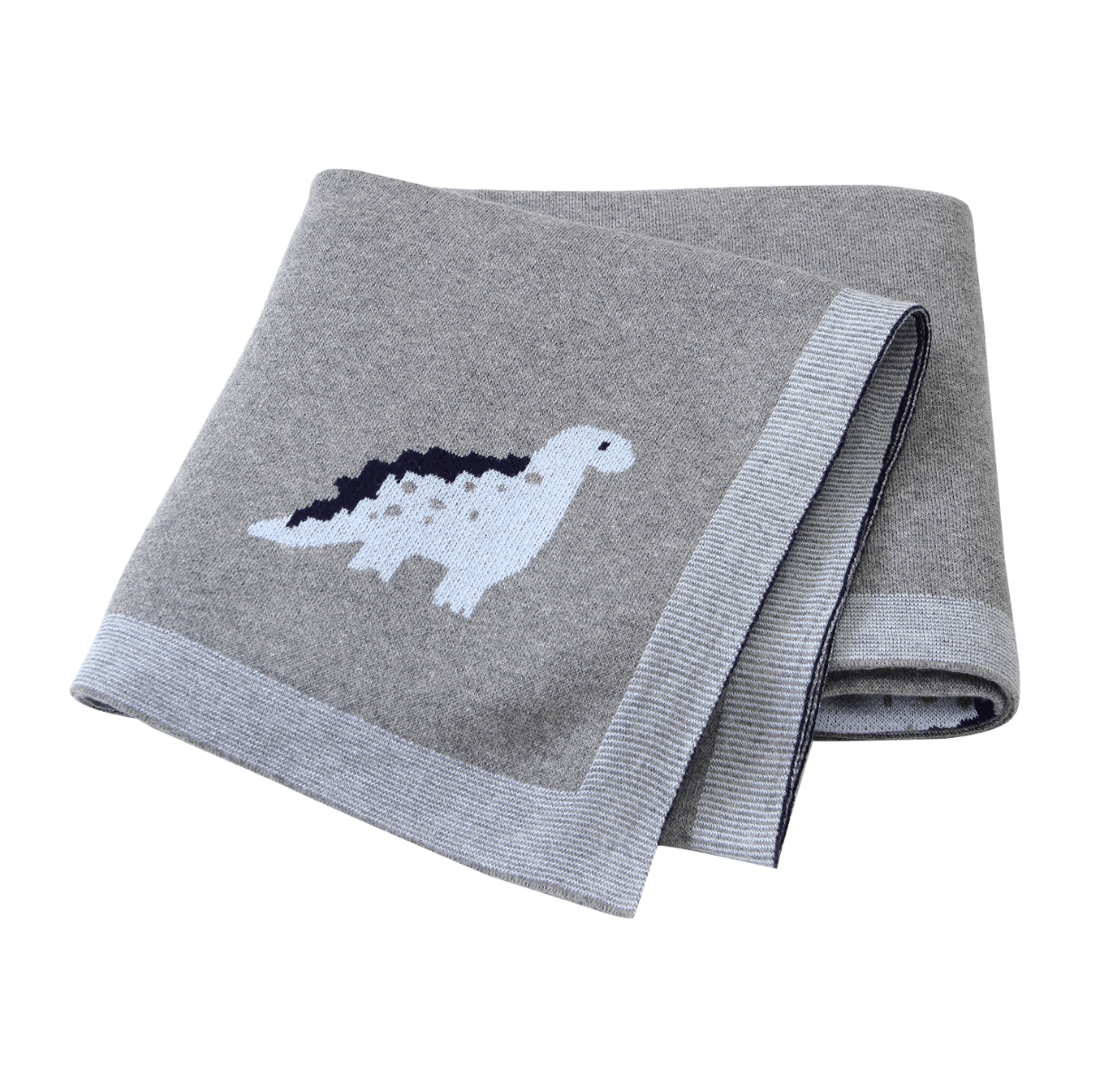 100% Cotton Super Soft Baby Knitted Blanket - Dinosaur - Taylorson