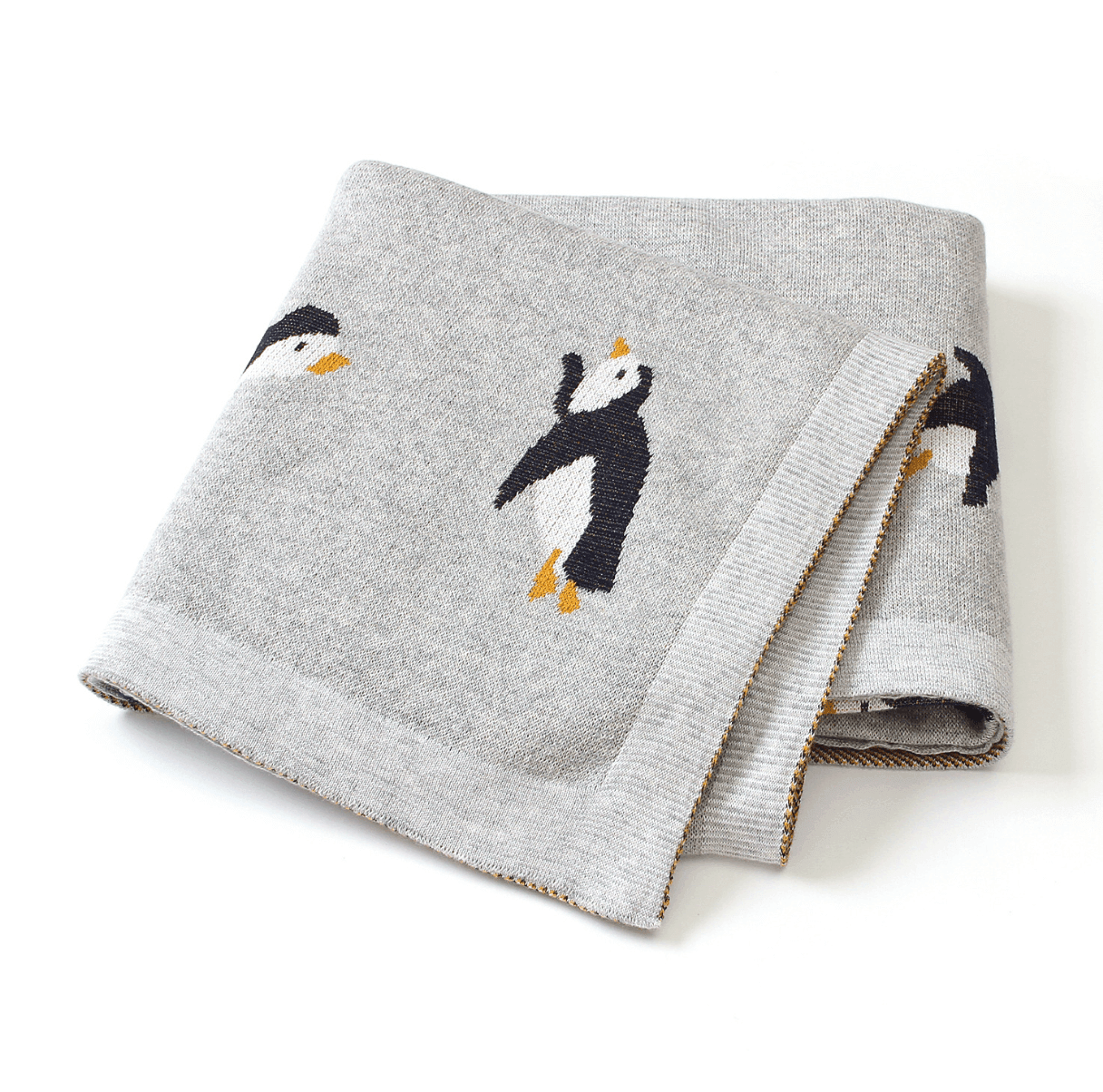 Super Soft Baby Knitted Blanket (100% Cotton) - Penguin - Taylorson