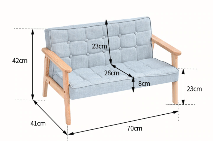Comfy Kids Wooden Sofa - Single Seat (Blue | Pink) - Taylorson