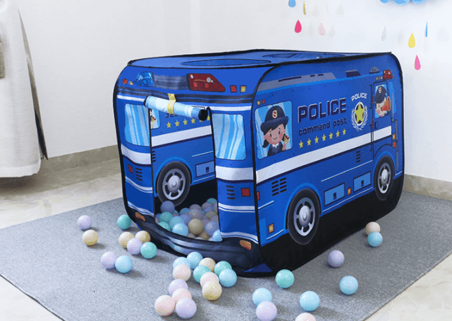 Portable Kids Indoor Play Tent Playhouse - Police Car - Taylorson