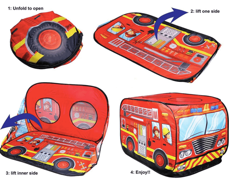 Portable Kids Play Tent Playhouse - Fire Engine - Taylorson