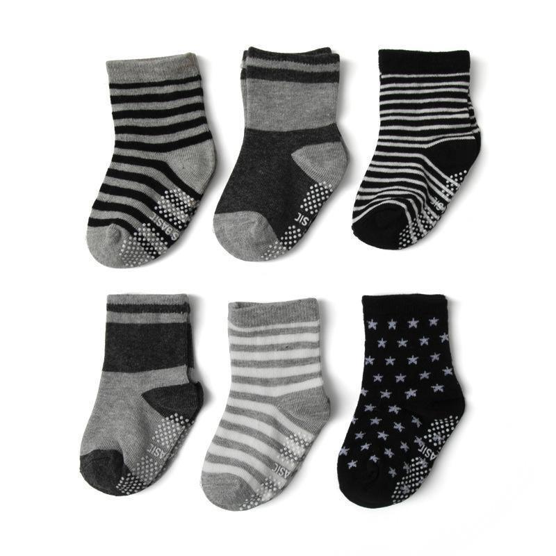 Value Pack: Anti-Slip Kids Socks 12 Pairs Set - Minimal (1-5 years) - Taylorson