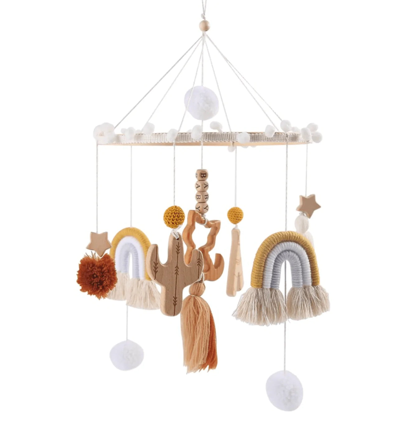 Wooden Baby Crib Mobile - Tribe & Rainbow - Taylorson