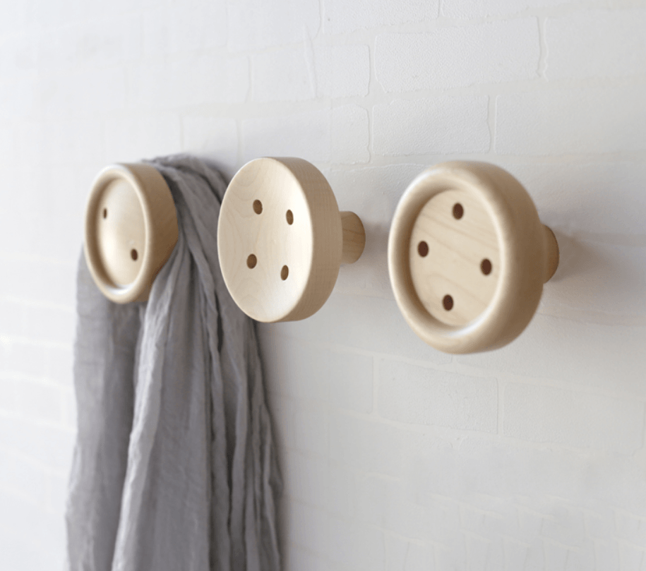 Wooden Button Wall Knobs | Coat Hooks | Wall Hanging Hide Knobs | Wall Hooks - Taylorson