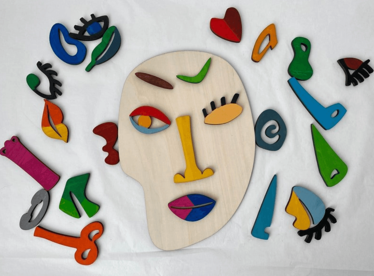 Wooden Montessori Face Puzzles - Create Art like Pablo Picasso (26pcs) - Taylorson