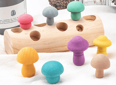 Wooden Mushrooms Picking & Sorting Puzzle Toy - Taylorson