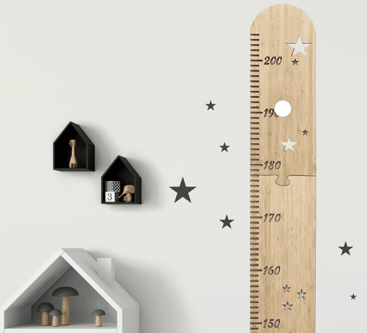 Wooden Ruler Height Growth Chart for Kids - Room Wall Decor - Taylorson