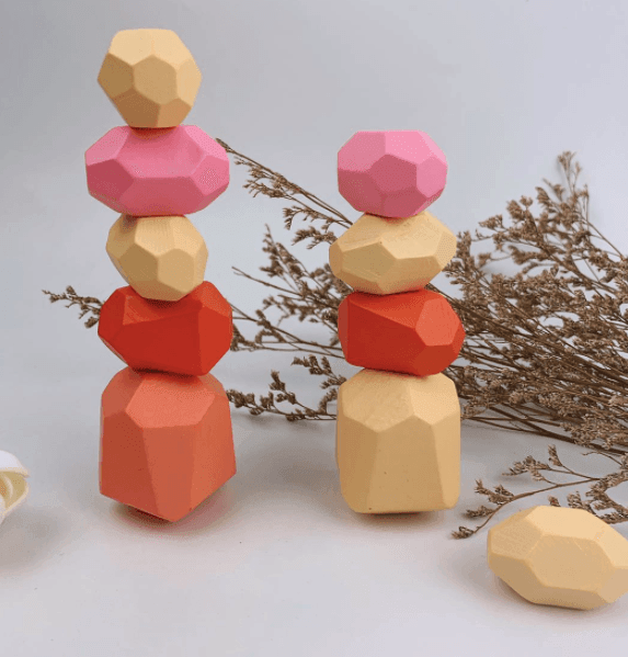 Wooden Stacking Stone Building Blocks Educational Toys (10pcs) - Taylorson