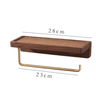 Wooden Toilet Roll Holder with Storage Shelf - Double Rolls (23cm) - Taylorson