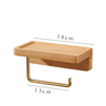 Wooden Toilet Roll Holder with Storage Shelf - Single Roll (13cm) - Taylorson