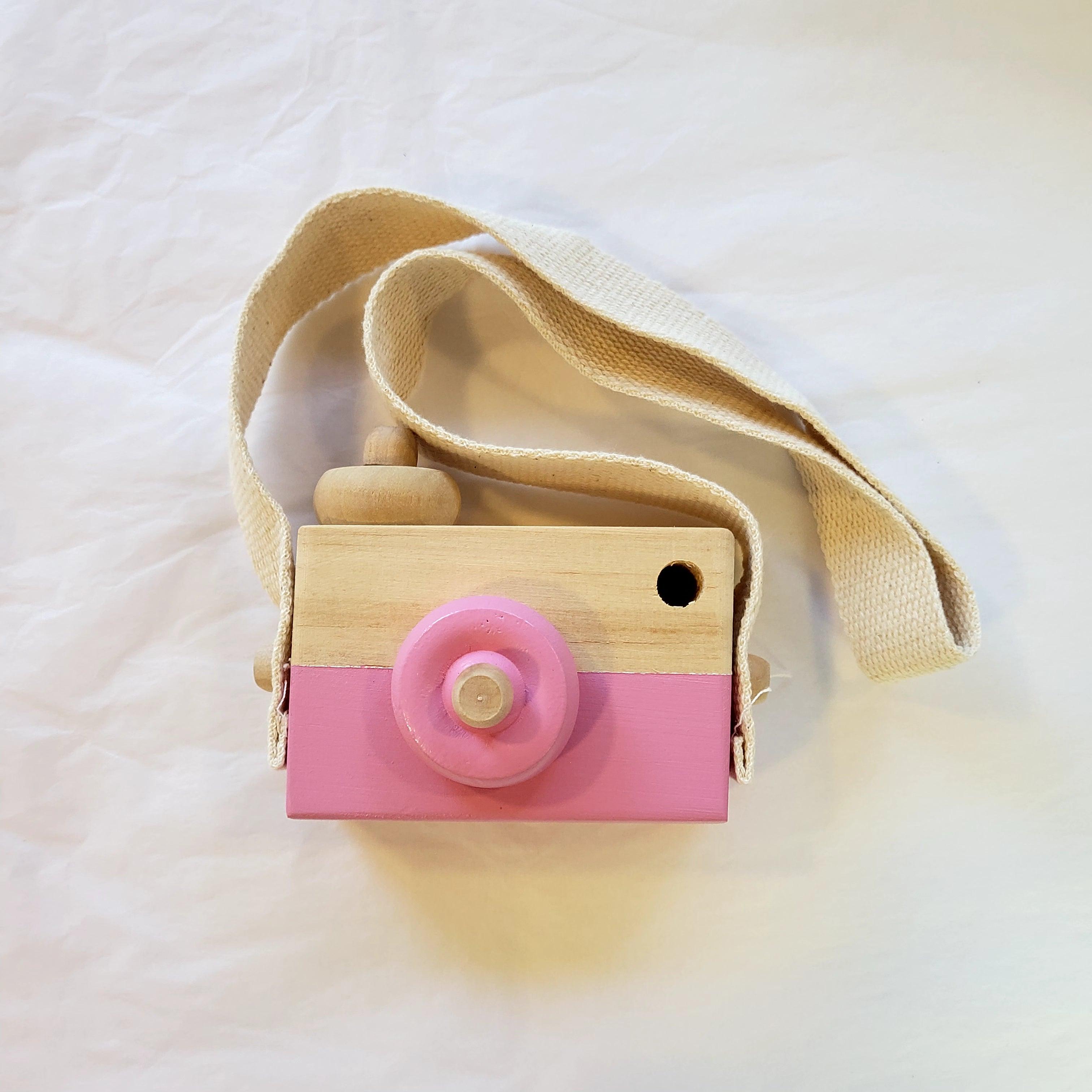 Wooden Toy Camera - Kids Room Decor | Wall Decor - Pink - Taylorson