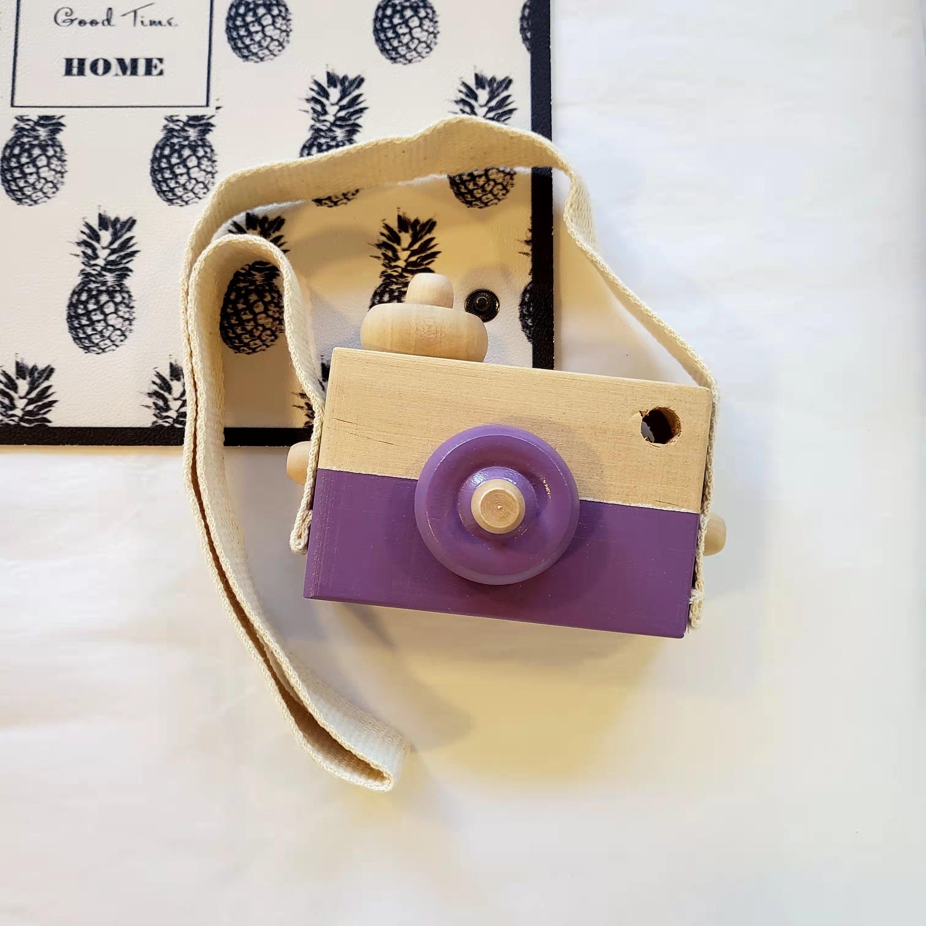 Wooden Toy Camera - Kids Room Decor | Wall Decor - Purple - Taylorson