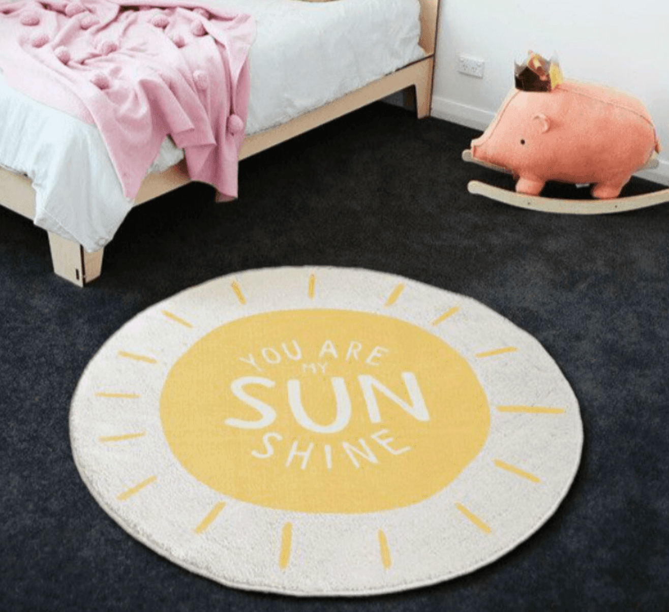You are my sunshine - Round Shape Kids Room Rug | Baby Play Mat (80cm) - Taylorson